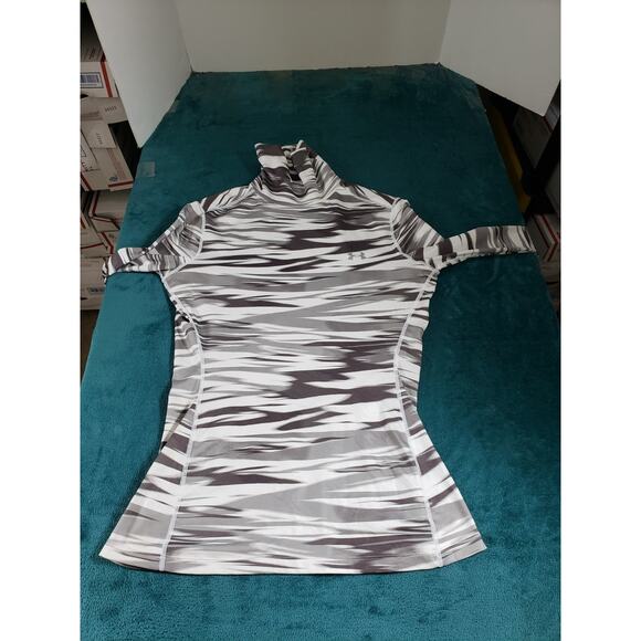 Under Armour Top Size Large Women Gray ColdGear Fitted Active Athletic Running - Picture 1 of 8